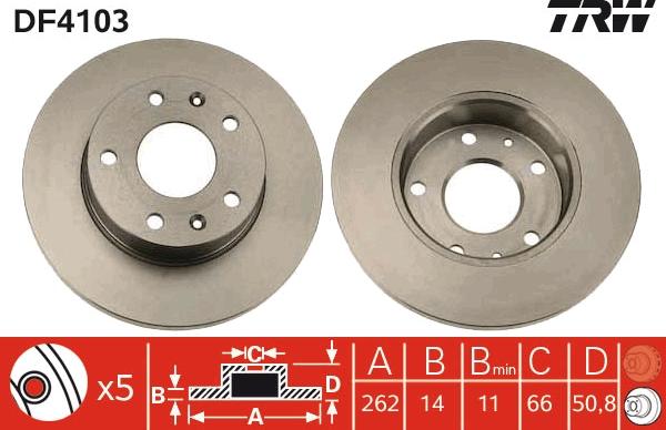 TRW DF4103 - Brake Disc autospares.lv