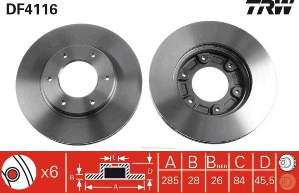 TRW DF4116 - Brake Disc autospares.lv