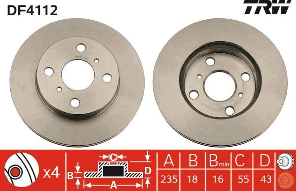 TRW DF4112 - Brake Disc autospares.lv