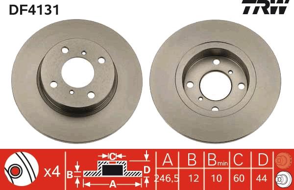 TRW DF4131 - Brake Disc autospares.lv