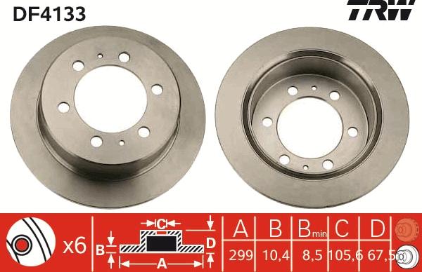 TRW DF4133 - Brake Disc autospares.lv