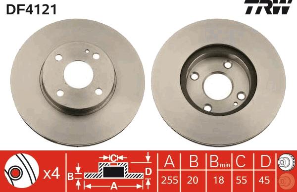 TRW DF4121 - Brake Disc autospares.lv