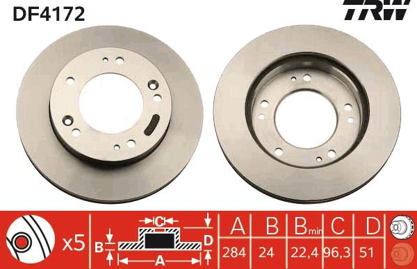 TRW DF4172 - Brake Disc autospares.lv