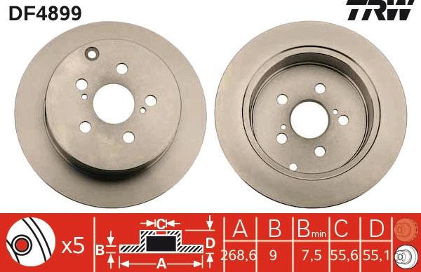 TRW DF4899 - Brake Disc autospares.lv