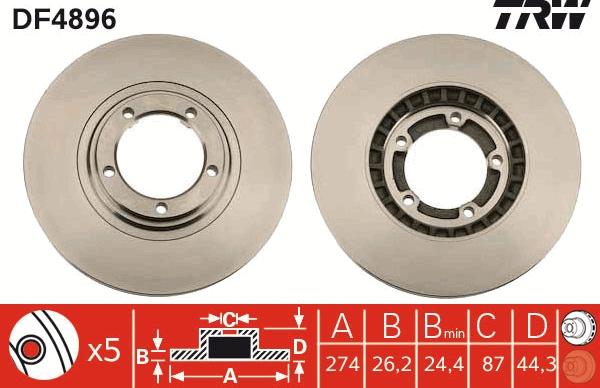 TRW DF4896 - Brake Disc autospares.lv