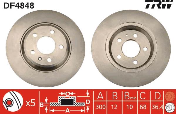 TRW DF4848 - Brake Disc autospares.lv