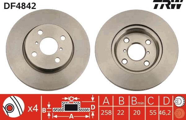 TRW DF4842 - Brake Disc autospares.lv