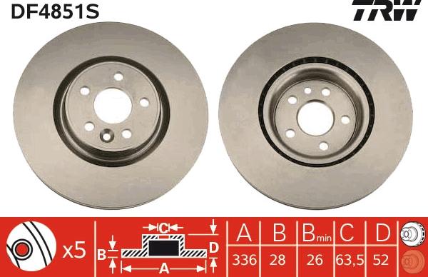 TRW DF4851S - Brake Disc autospares.lv