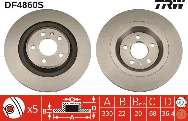 TRW DF4860S - Brake Disc autospares.lv