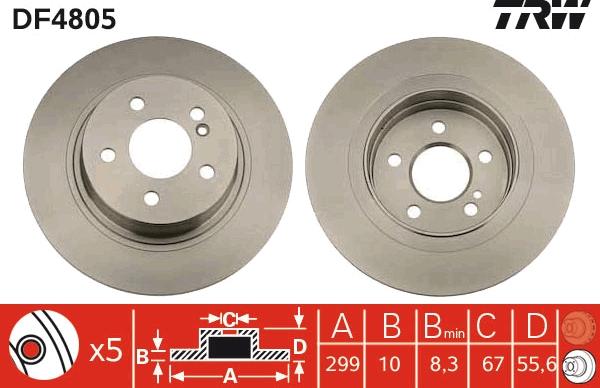 TRW DF4805 - Brake Disc autospares.lv