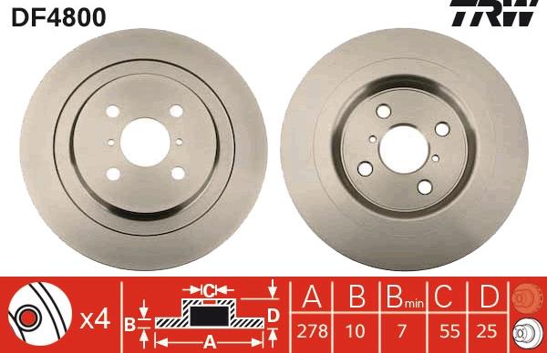 TRW DF4800 - Brake Disc autospares.lv