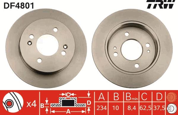 TRW DF4801 - Brake Disc autospares.lv