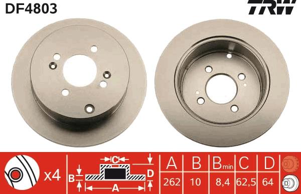 TRW DF4803 - Brake Disc autospares.lv