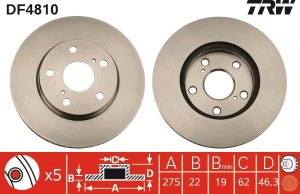 TRW DF4810 - Brake Disc autospares.lv