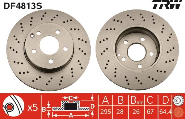 TRW DF4813S - Brake Disc autospares.lv