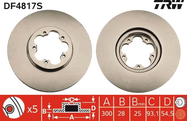 TRW DF4817S - Brake Disc autospares.lv