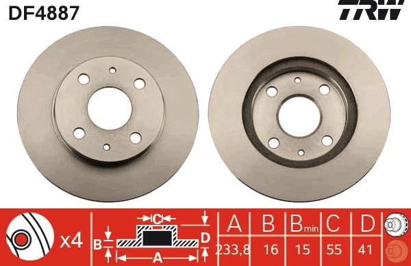 TRW DF4887 - Brake Disc autospares.lv