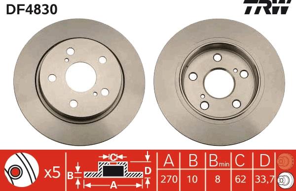 TRW DF4830 - Brake Disc autospares.lv