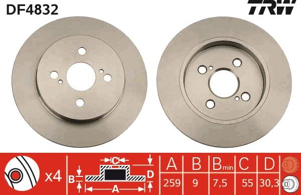 TRW DF4832 - Brake Disc autospares.lv