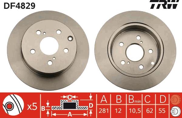 TRW DF4829 - Brake Disc autospares.lv