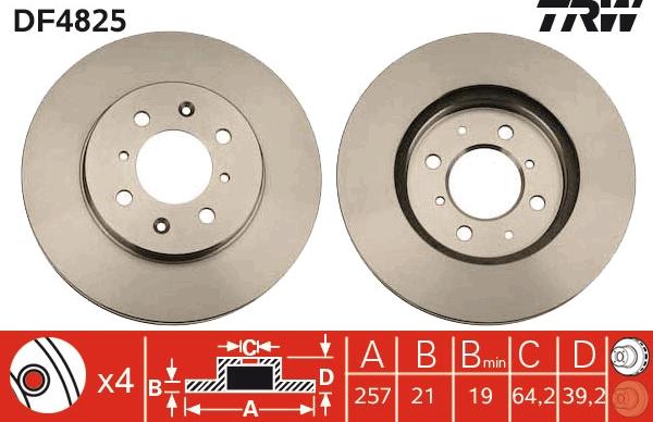 TRW DF4825 - Brake Disc autospares.lv