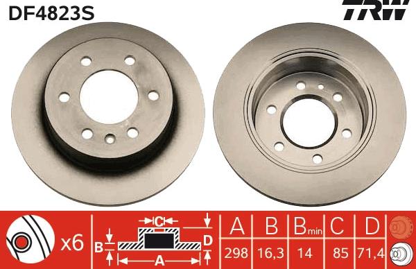 TRW DF4823S - Brake Disc autospares.lv