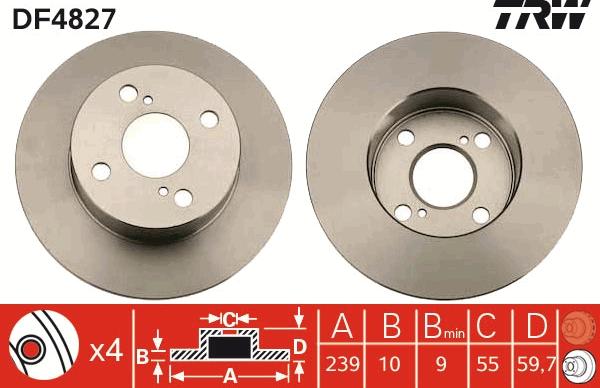 TRW DF4827 - Brake Disc autospares.lv