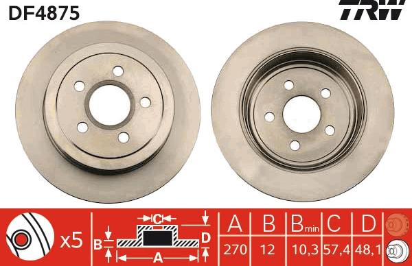 TRW DF4875 - Brake Disc autospares.lv