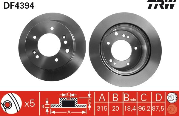 TRW DF4394 - Brake Disc autospares.lv