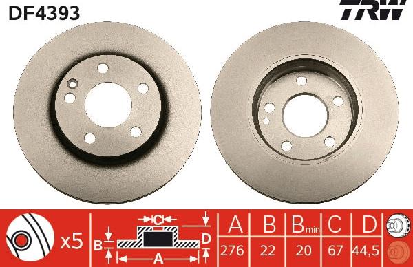 TRW DF4393 - Brake Disc autospares.lv