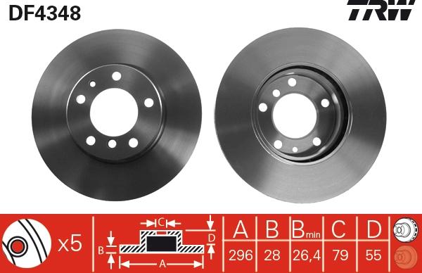 TRW DF4348 - Brake Disc autospares.lv