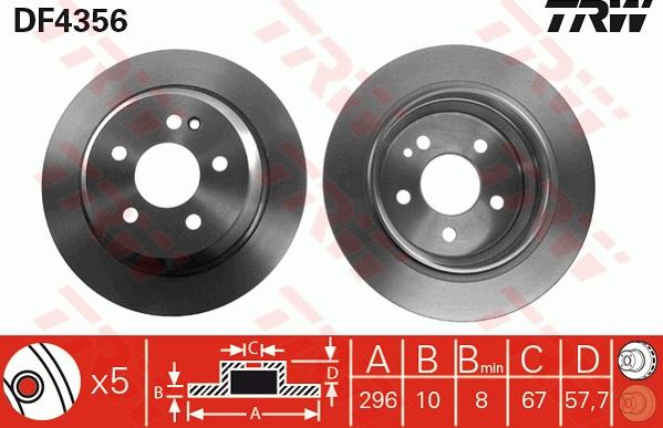 TRW DF4356 - Brake Disc autospares.lv