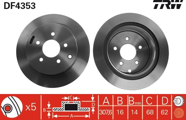 TRW DF4353 - Brake Disc autospares.lv