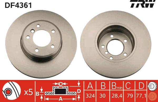 TRW DF4361 - Brake Disc autospares.lv