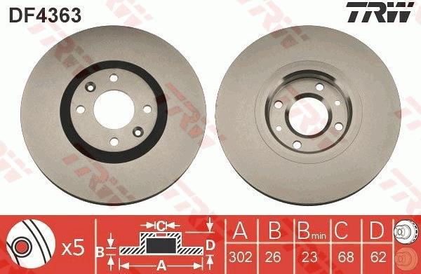 TRW DF4363 - Brake Disc autospares.lv