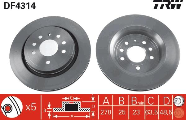 TRW DF4314 - Brake Disc autospares.lv