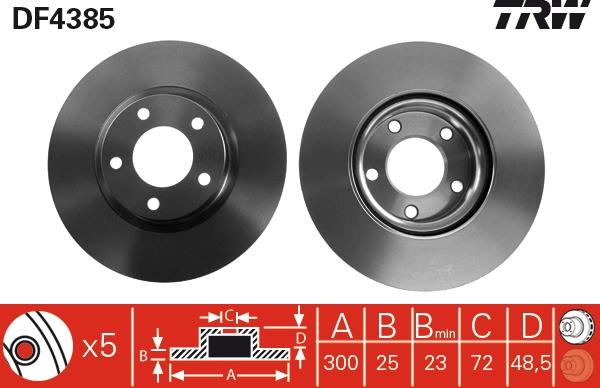 TRW DF4385 - Brake Disc autospares.lv