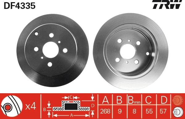 TRW DF4335 - Brake Disc autospares.lv