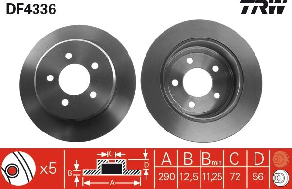 TRW DF4336 - Brake Disc autospares.lv