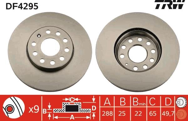 TRW DF4295 - Brake Disc autospares.lv