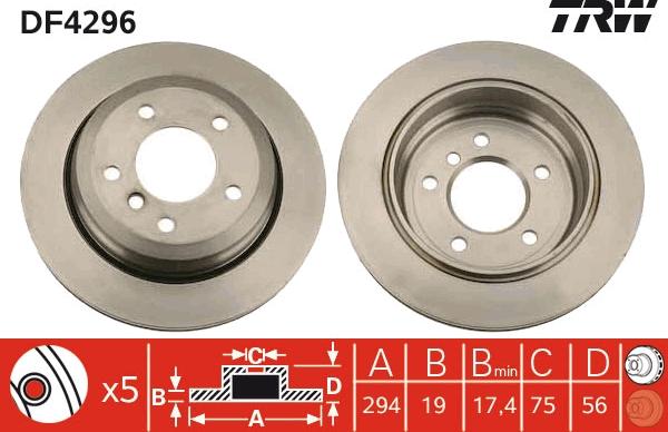 TRW DF4296 - Brake Disc autospares.lv