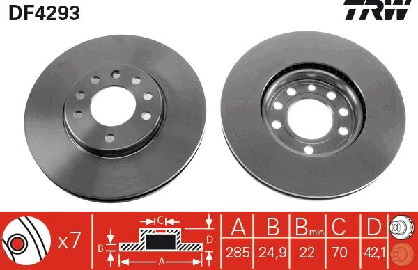 TRW DF4293 - Brake Disc autospares.lv