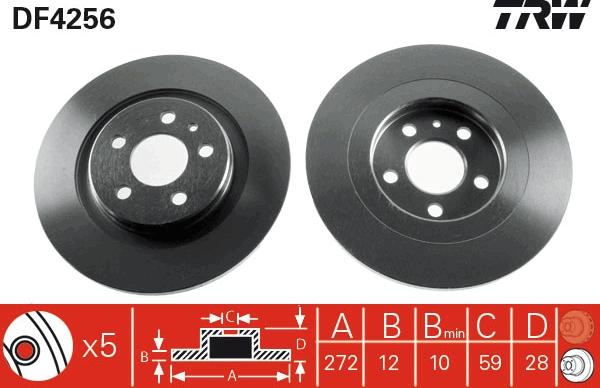 TRW DF4256 - Brake Disc autospares.lv