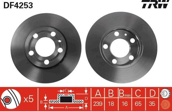 TRW DF4253 - Brake Disc autospares.lv