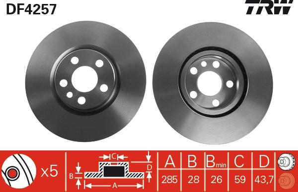 TRW DF4257 - Brake Disc autospares.lv