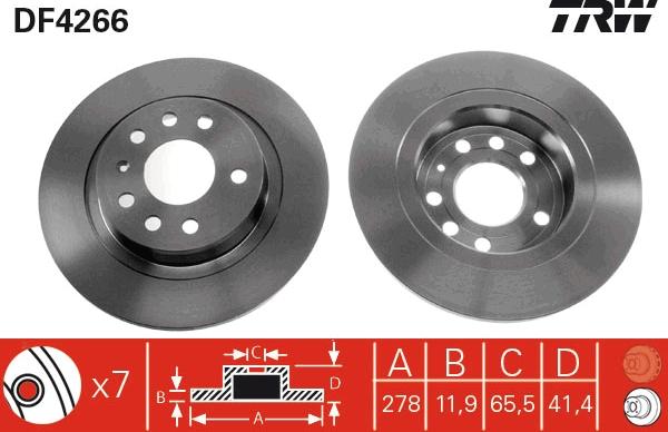 TRW DF4266 - Brake Disc autospares.lv