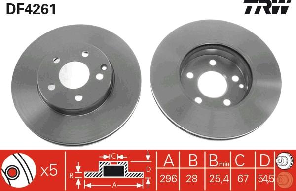 TRW DF4261 - Brake Disc autospares.lv