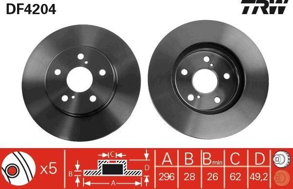 TRW DF4204 - Brake Disc autospares.lv