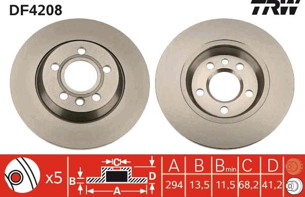 TRW DF4208 - Brake Disc autospares.lv