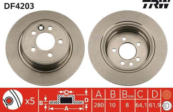 TRW DF4203 - Brake Disc autospares.lv